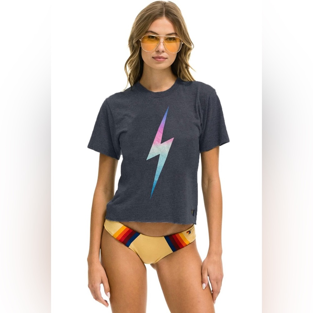 Aviator nation Bolt Boyfriend tee. Size S.
